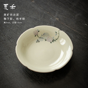 夏禾茶具草木灰纯手工陶瓷壶，承干泡盘家用盖碗茶壶托盘陶瓷茶点盘