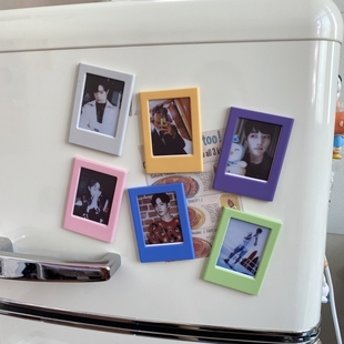 4个彩色相框拍立得冰箱贴磁贴ins创意糖果色3寸相片磁铁