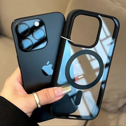 苹果16promax手机壳iPhone15pro新款超薄Magsafe磨砂黑边14pro透明磁吸手机套13pro高级感适用12男硅胶硬壳14