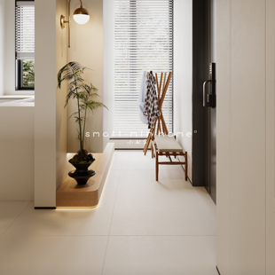 小敏家侘寂素色柔光微水泥瓷砖，750x1500客厅地砖奶油风哑光墙砖