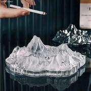 冰山烟灰缸家用客厅个性潮流玻璃烟缸办公桌茶几创意灰缸桌面摆件