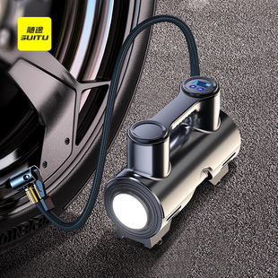 无线车载充气泵汽车用，便携式电动打气筒小轿车，轮胎12v打气泵加气