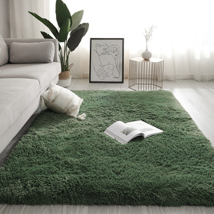 地毯卧室客厅2024床边茶几，沙发加厚毛毯地垫绿色免洗全铺垫子
