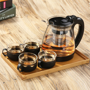 高档heisou整套茶具花茶壶，套装玻璃茶壶，耐热过滤功夫茶盘家用茶具