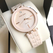 美国anneklein3310lppg粉色，陶瓷表带镶钻简约石英女手表