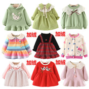 0-1-2-4韩版宝宝加绒加厚婴幼，儿童装3岁女童秋冬装连衣裙子