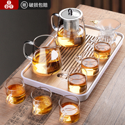 茶壶泡茶玻璃茶具套装2024泡茶壶家用功夫茶具过滤不锈钢茶杯