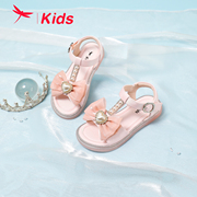 红蜻蜓女童鞋夏季小公主，凉鞋珍珠蝴蝶结，沙滩鞋女孩可爱