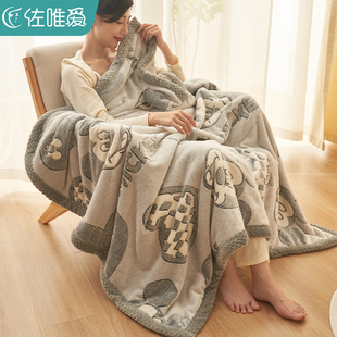 迪士尼儿童毛毯珊瑚绒毯子盖被冬季加厚午睡毯盖毯牛奶法兰绒被子
