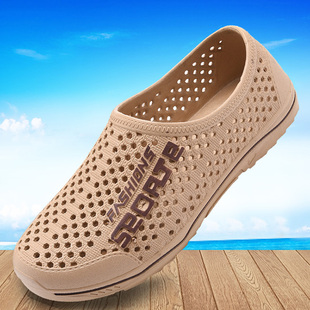 洞洞鞋男款夏外穿沙滩涉水防滑软底男士包头拖鞋镂空塑胶凉鞋透气