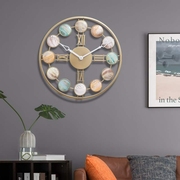 大挂钟创意钟表家用客厅贝壳简约大气时尚装饰北欧个性现代石