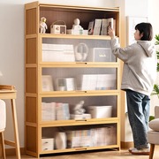 组合书柜子多功能家用客厅落地书架实木多层大书橱儿童储物置物架