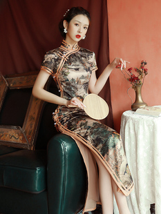 老上海滩旗袍长款蚀骨改良版，复古民国风年轻款，优雅日常可穿连衣裙