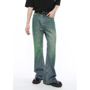 M7 美式复古cleanfit显瘦高微喇叭牛仔裤男休闲设计vibe风长裤子