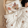 婴儿童拼接床纯棉纱布被套单件宝宝幼儿园床品床单三件套120x150