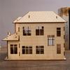 diy木制欧式别墅立体拼图建筑，儿童益智积木拼装小房屋子模型玩具