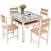 钢化玻璃餐桌椅小户型四方桌正方形方桌，经济型双层家用饭桌，方桌子(方桌子)