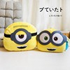 日本正版神偷奶爸minions小黄人脸型毛绒背包斜挎包单肩包