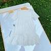 女童短袖连衣裙纯棉白色简约圆领薄款蕾丝，拼接裙子夏款110-150码