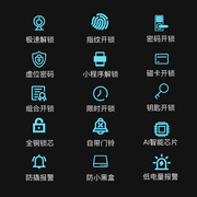 智能锁密码锁门锁民宿智能锁指纹智能锁指纹锁家用指纹锁防盗门锁