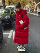 孕妇冬装羽绒棉服女韩版大码宽松红色中长款冬季棉衣棉袄加厚外套