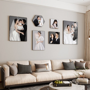 结婚照相框照片墙装饰创意展示墙不规则挂墙相片展示墙客厅相框墙