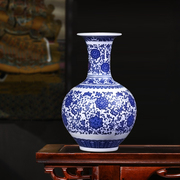 景德镇陶瓷器花瓶手绘青花中式仿古花瓶家饰客厅玄关工艺品摆件设