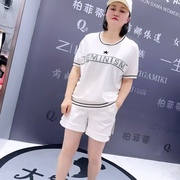 女权贵族夏款3358圆领半袖曲珠针织，舒适弹力遮肉显瘦衫加肥加大码