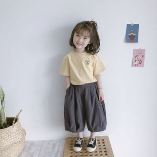 2024韩版夏亲子装宝宝个性可爱小蜜蜂翅膀短袖T恤上衣+韩版裤子潮