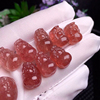 天然草莓晶貔貅吊坠锁骨链diy串，手链水晶时尚，饰品礼物约14mm直孔