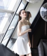 泰国设计师设计 Calico 气质简约裹胸抹胸连衣裙短裙
