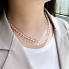 天然白水晶项链女透明水晶原石锁骨链轻奢小众高级感颈链礼物