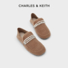 CHARLES＆KEITH春季女鞋CK1-70900326毛绒珍珠链可踩两穿平底单鞋