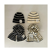 韩国ins儿童帽子围巾套装冬季男童休闲针织瓜皮毛线帽宝宝两件套