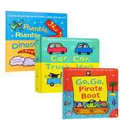 英文原版rumble趣味系列3本carcartruckjeep，gogopirateboat，rumblerumbledinosaur宝宝幼儿趣味益智图画书