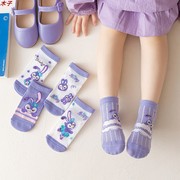 儿童袜子女童春夏季薄款运动童袜，卡通袜女孩，女宝宝可爱短棉袜5双