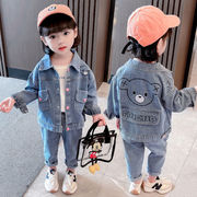 童装女童洋气套装2023春秋装韩版时尚宝宝牛仔长袖两件套&r；