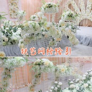 婚庆道具花球框架网格，路引方框白色铁艺路引，气球几何婚礼装饰