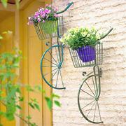 .庭院铁艺花架 自行车花篮墙壁挂饰户外花园阳台墙面装饰吊篮