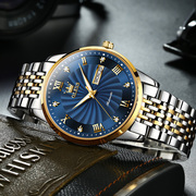 瑞士男机械表夜光，欧利时品牌十大手表，自动男表超薄6630