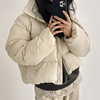 韩国东大门2023秋冬季高级感灰色短款加厚手塞棉衣棉服外套女