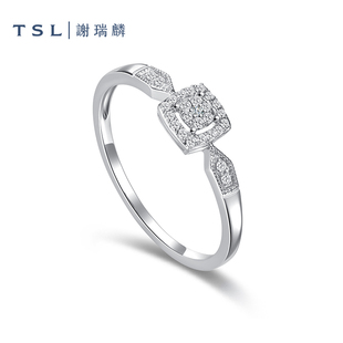 tsl谢瑞麟18k白金钻石，结婚戒指环戒指女轻奢求婚bc557