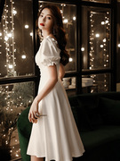 法式小礼服女2023春季洋装，短款婚礼伴娘连衣裙派对宴会晚礼服