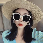 太阳眼镜女款2023韩版高级感ins白色偏光女网红眼镜，大脸显脸*