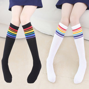 春夏季彩虹袜子儿童中筒袜，纯棉女童直板袜学生，及膝袜半筒袜小腿袜