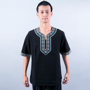 新疆民族服装餐厅员工服短袖男女款夏季T恤宽松休闲透气圆领衣服
