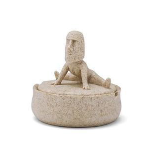 可爱卡通摩艾烟灰缸，复活岛石头人个性，烟灰缸创意瑜伽烟灰缸带盖