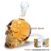 外贸骷髅头玻璃酒瓶创意家用密封伏特加烈酒透明高硼硅醒酒器