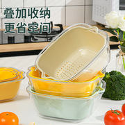 洗菜盆双层沥水篮厨房水槽滤水菜篓菜篮子家用洗水果果盘八件套