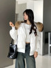 2023冬季羽绒服女短款貉子大毛领，韩版时尚宽松加厚白鸭绒(白鸭绒)外套